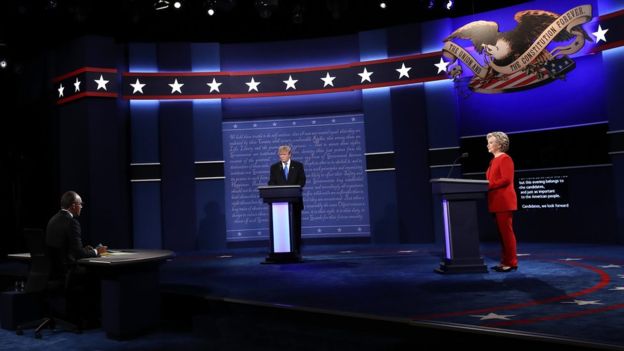 US election: Sparks fly in Clinton-Trump debate